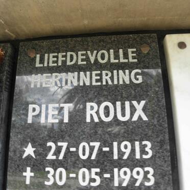 ROUX Piet 1913-1993