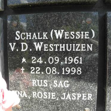 WESTHUIZEN Schalk, v.d. 1961-1998
