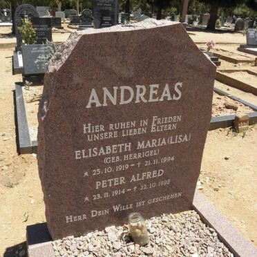 ANDREAS Peter Alfred 1914-1998 &amp; Elisabeth Maria HERRIGEL 1919-1994