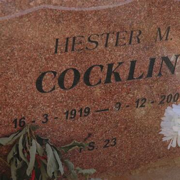 COCKLIN Hester M. 1919-2004