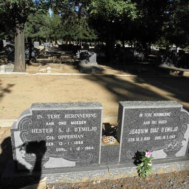 D’EMILJO Joaquim Diaz 1898-1969 &amp; Hester S.J. OPPERMAN 1898-1964