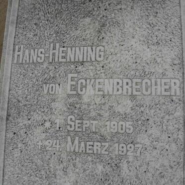 ECKENBRECHER Hans-Henning, von 1905-1927