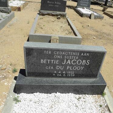 JACOBS Bettie nee DU PLOOY 1922-1959