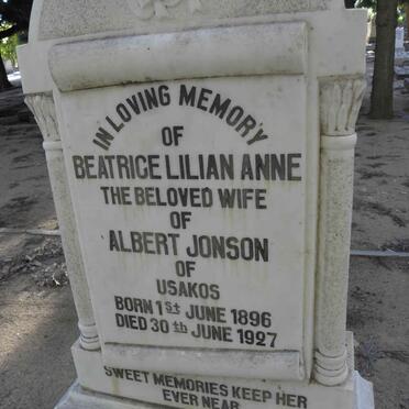 JONSON Beatrice Lilian Anne 1896-1927