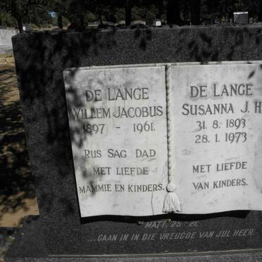 LANGE Willem Jacobus, de 1897-1961 &amp; Susanna J.H. 1893-1973
