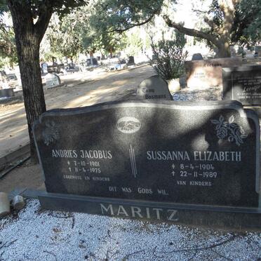 MARITZ Andries Jacobus 1901-1975 &amp; Sussanna Elizabeth 1904-1989