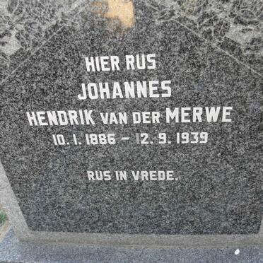 MERWE Johannes Hendrik, van der 1886-1939