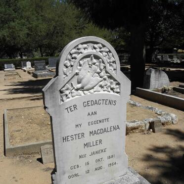 MILLER Hester Magdalena nee JANEKE 1881-1954