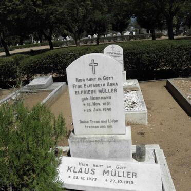 MÜLLER Elisabeth Anna Elfriede nee HERMANN 1891-1946 :: MÜLLER Klaus 1923-1979  