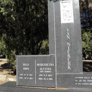 NIEKERK Hugo Amos, van 1901-1967 &amp; Margaretha Alettha GERBER 1903-1984