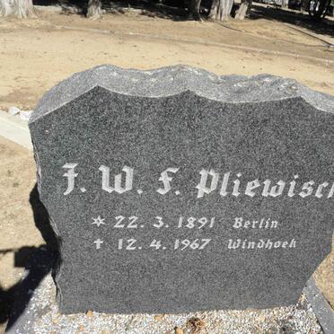 PLIEWISCH F.W.S. 1891-1967