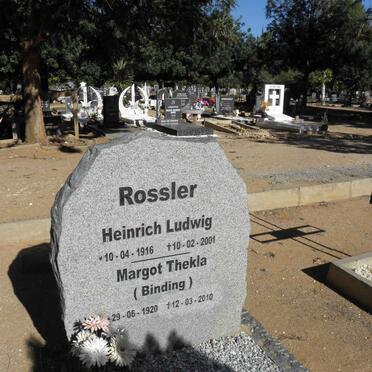 ROSSLER Heinrich Ludwig 1916-2001 &amp; Margot Thekla BINDING 1920-2010