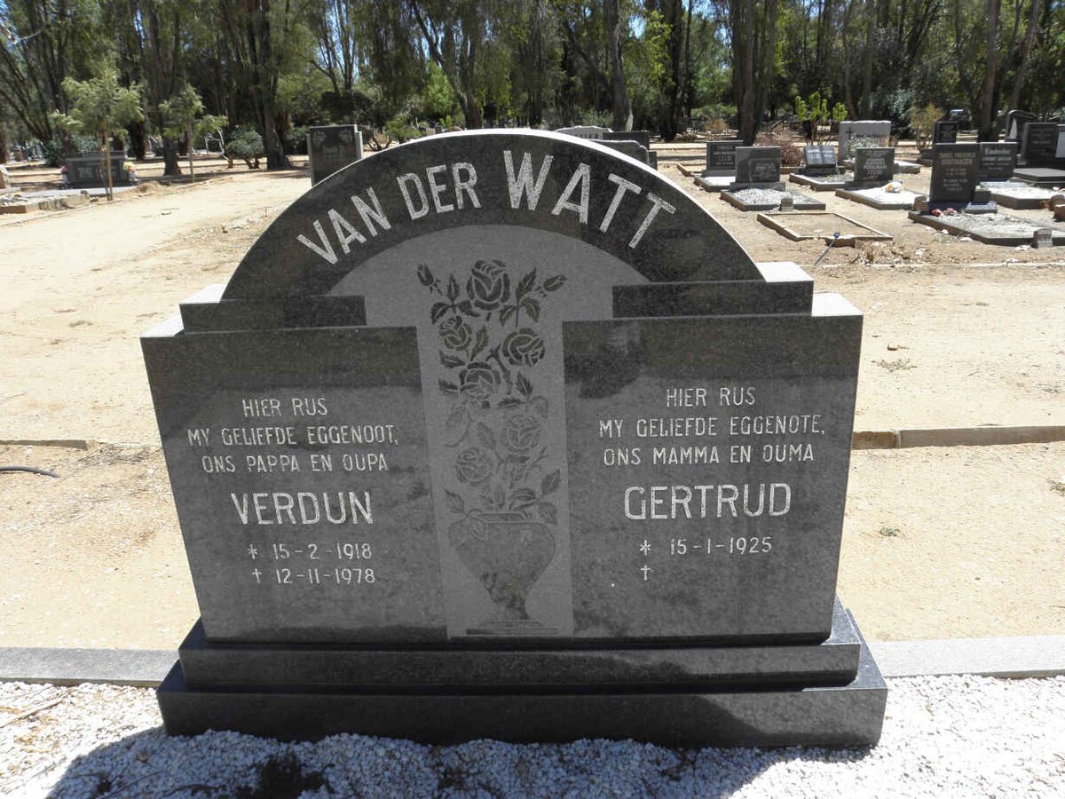 WATT Verdun, van der 1918-1978 &amp; Gertrud 1925-