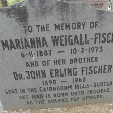 WEIGALL Marianna nee FISCHER 1887-1973 :: FISCHER John Erling 1890-1960
