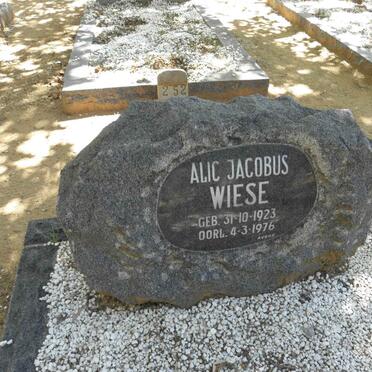 WIESE Alic Jacobus 1923-1976