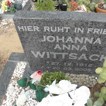 WITTSACK Johanna Anna 1912-2005