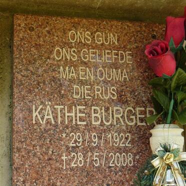 BURGER Kathe Margrete 1922-2008
