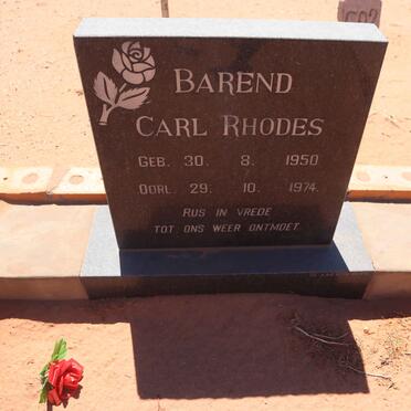 RHODES Barend Carl 1950-1974