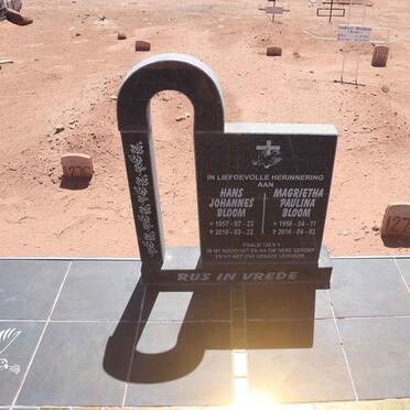 BLOOM Hans Johannes 1957-2010 & Magrietha Paulina 1956-2016