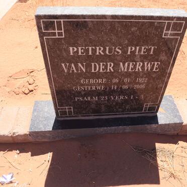 MERWE Petrus Piet, van der 1922-2006