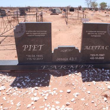 FARMER Piet 1935-2017 & Aletta C. 1941-2020
