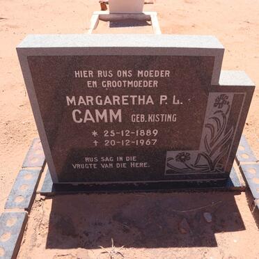 CAMM Margaretha P.L. nee KISTING 1889-1967