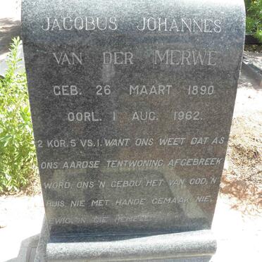 MERWE Jacobus Johannes, van der 1890-1962