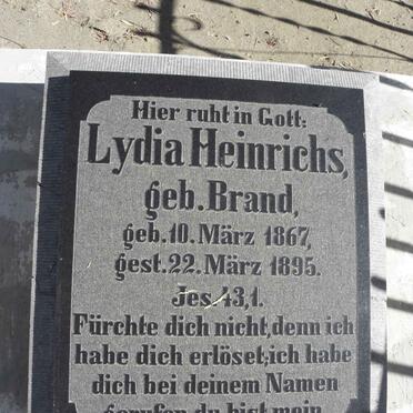 HEINRICHS Lydia nee BRAND 1867-1895