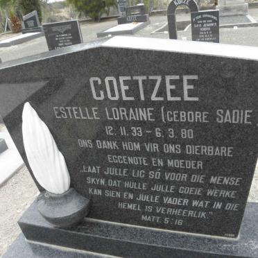 COETZEE Estelle Loraine nee SADIE 1933-1980