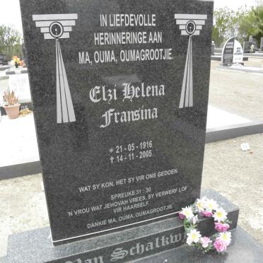 SCHALKWYK Elzi Helena Fransina, van 1916-2005