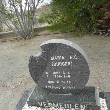 VERMEULEN Maria E.C. nee BURGER 1893-1986