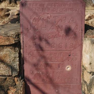PLESSIS Martha Johanna Susana, du 1924-1928