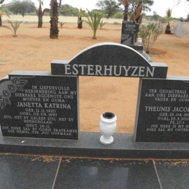 ESTERHUIZEN Theunis Jacobus 1914-2000 &amp; Janetta Katrina 1920-1997
