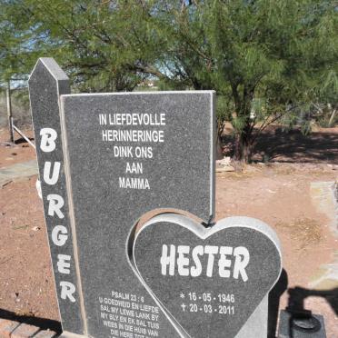 BURGER Hester 1946-2011
