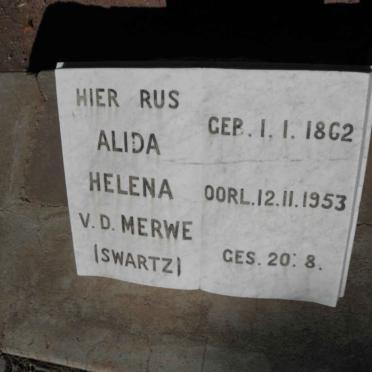 MERWE Alida Helena, v.d. nee SWARTZ 1862-1953
