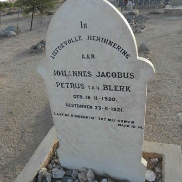 BLERK Johannes Jacobus Petrus, van 1920-1921