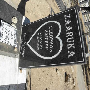 ZAARUKA Cleophas Haipepe 1924-1995