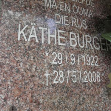 BURGER Kathe 1922-2008