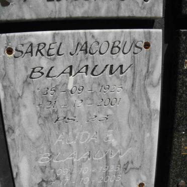 BLAAUW Sarel Jacobus 1925-2001 &amp; Alida E. 1923-2003