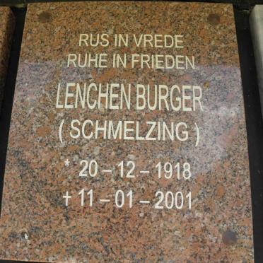 BURGER Lenchen nee SCHMELZING 1918-2001