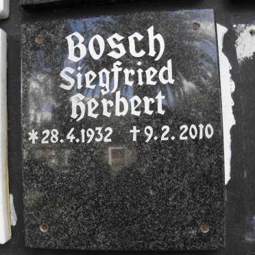 BOSCH Siegfried Herbert 1932-2010