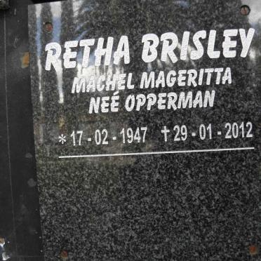 BRISLEY Machel Magaritta nee OPPERMAN 1947-2012