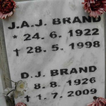 BRAND J.A.J. 1922-1998 &amp; D.J. 1926-2009