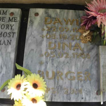 BURGER Dawid 19??-20?? &amp; Dina 1938-