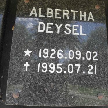 DEYSEL Albertha 1926-1995