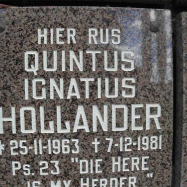 HOLLANDER Quintus Ignatius 1963-1981