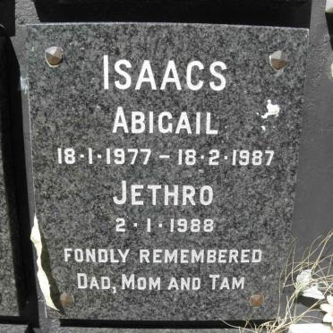 ISAACS Jethro -1988 :: ISAACS Abigail 1977-1987