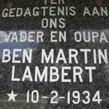 LAMBERT Ben Martin 1934-1988