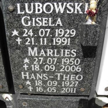 LUBOWSKI Hans-Theo 1927-2011 &amp; Gisela 1929-1991 :: LUBOWSKI Marlies 1950-2006