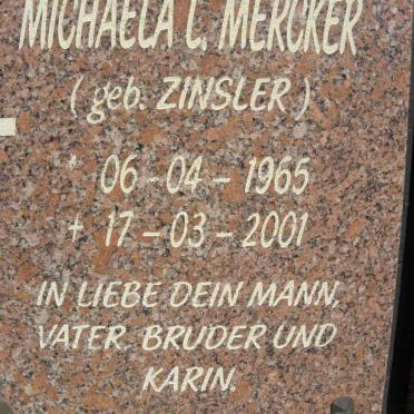 MERCKER Michaela L. nee ZINSLER 1965-2001